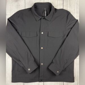 EUC! Lululemon Twill Utility Jacket Shirt Snap Button LM3EM8S Black Sz Medium